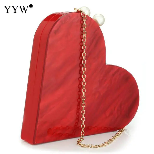Heart Acrylic Clutch Handbag