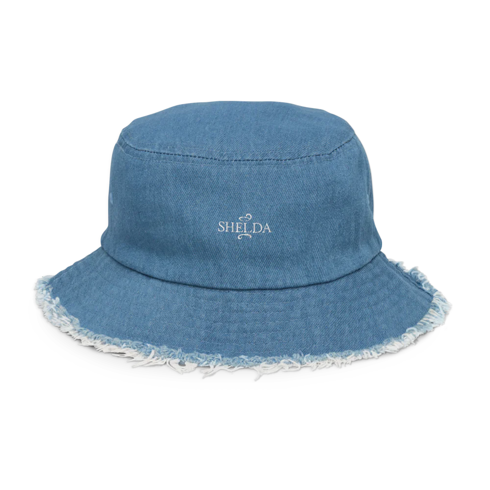 Distressed Denim Bucket Hat