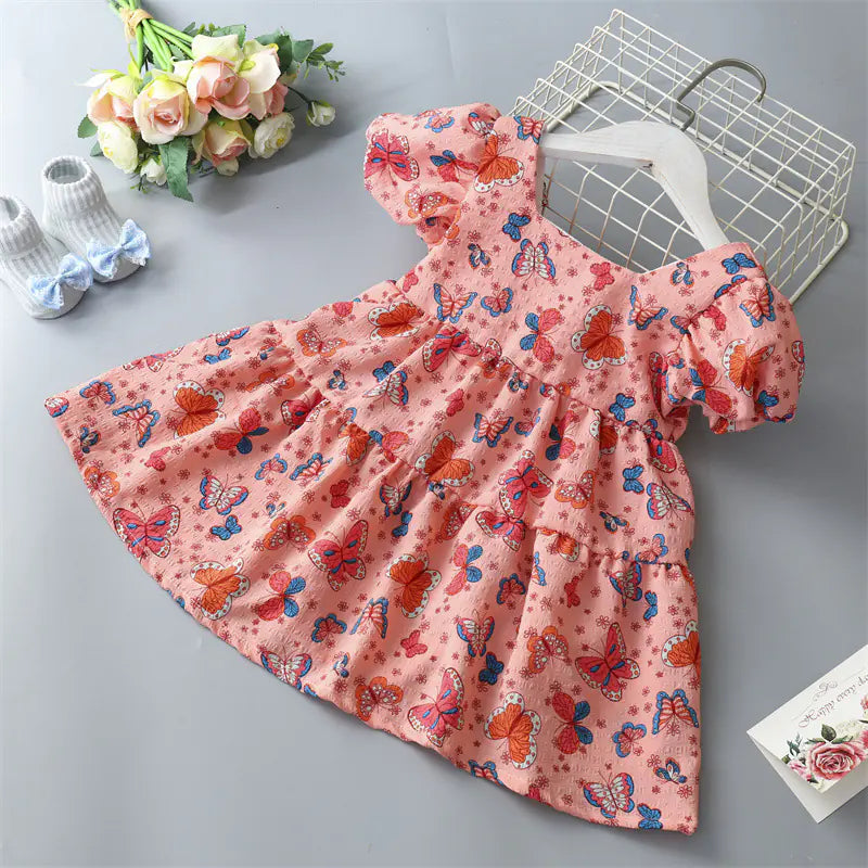 Floral Dress with Bowknot