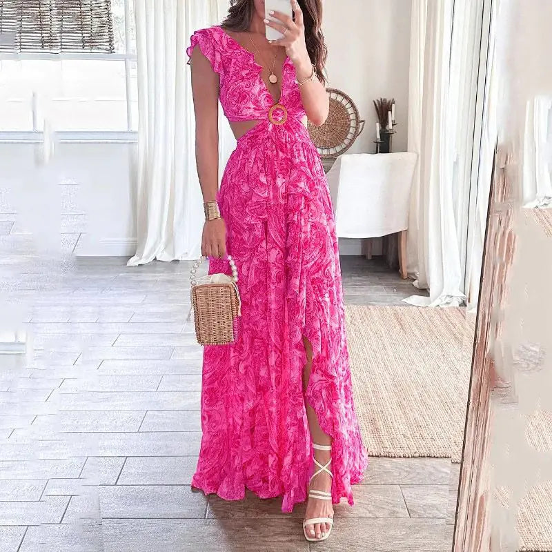 Slim Floral Maxi Dress