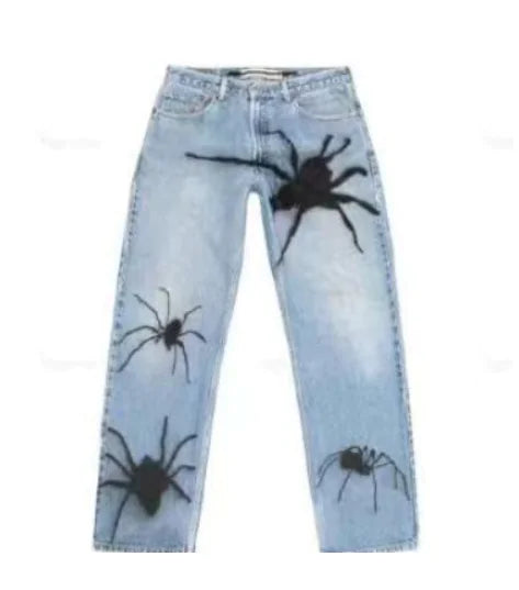 Fun Spider Print Statement Jeans