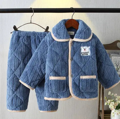 Flannel Jacquard Bear Pajamas