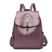 High-Capacity Soft Leather Backpack