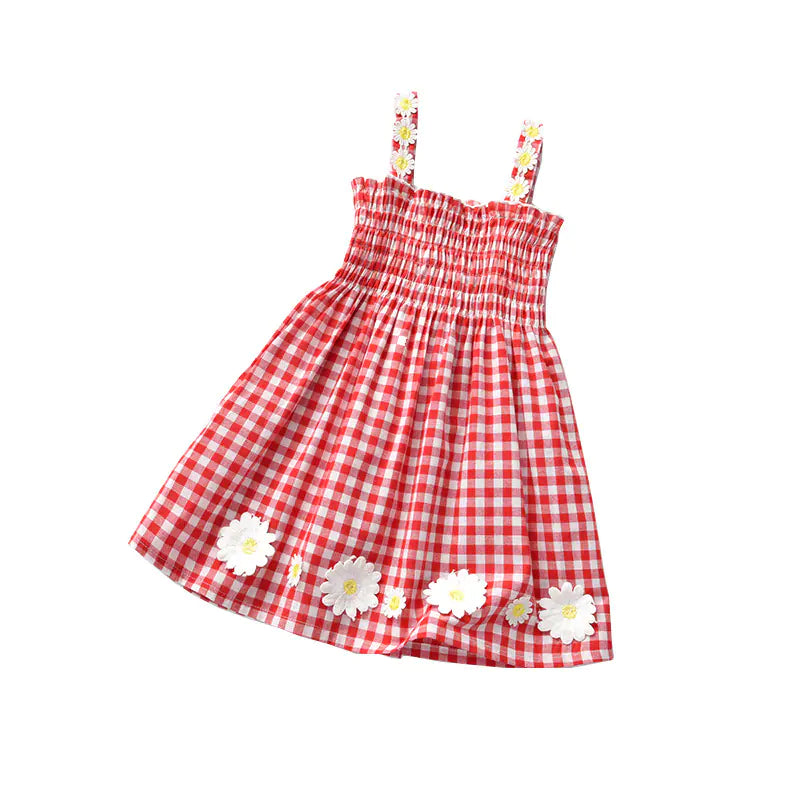 Plaid Dress Princess Suspender Skirt
