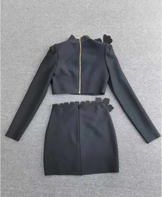 Black Top & Skirt Set