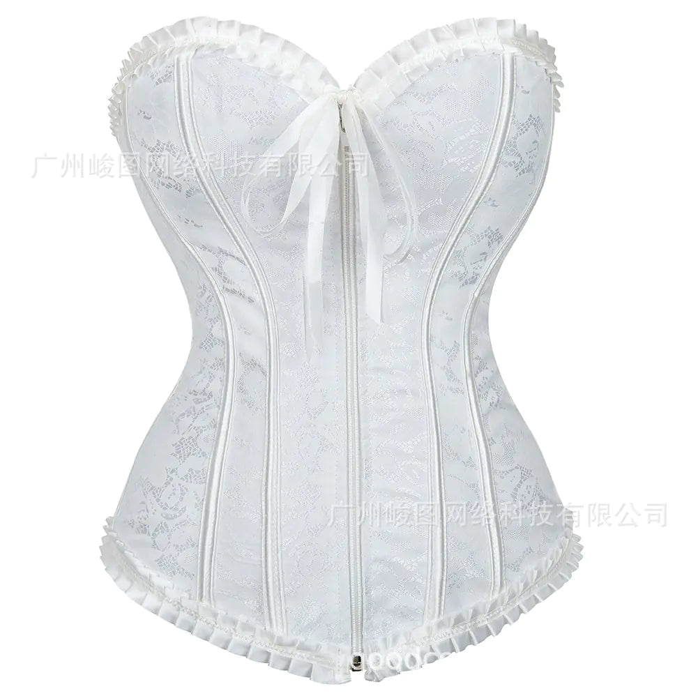Off-Shoulder Corset Bodice with Lace Detailing
