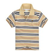 CUHK Children's Cotton Striped Lapel Polo Shirt