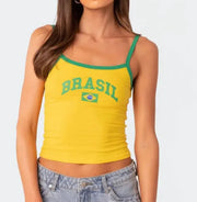 Y2K Brazil Printed Camisole Top