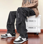 Street Trend Zipper Stitching Trousers