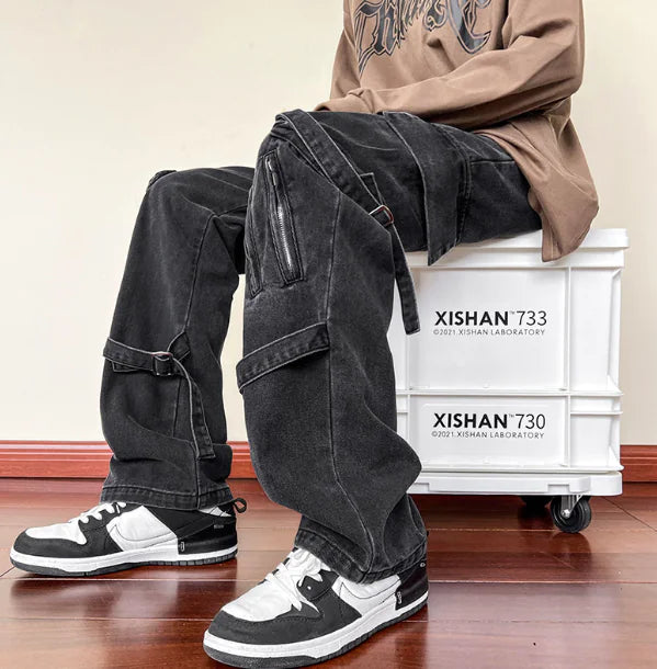 Street Trend Zipper Stitching Trousers