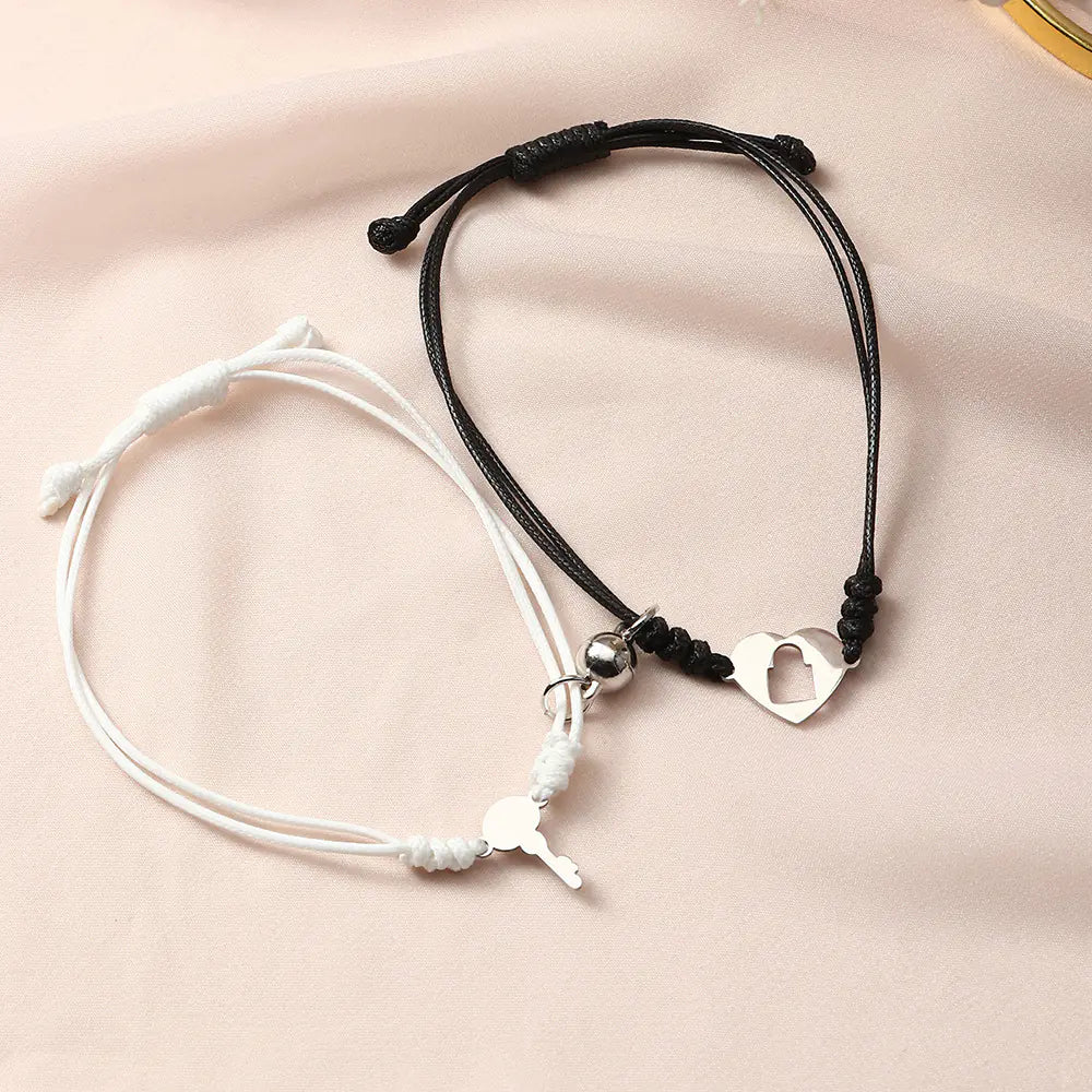 Simple Alloy Love Magnet Valentine's Bracelet