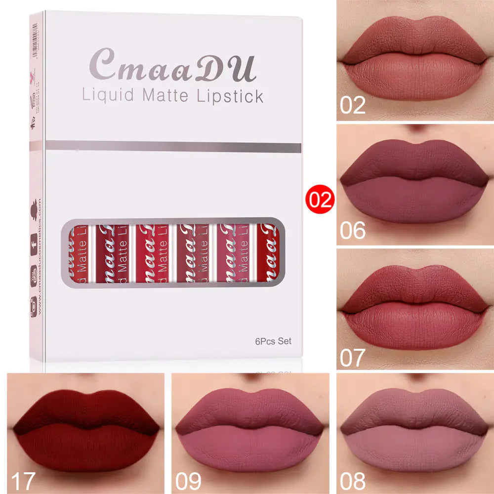 6-Pack Matte Non-Stick Lip Gloss Set