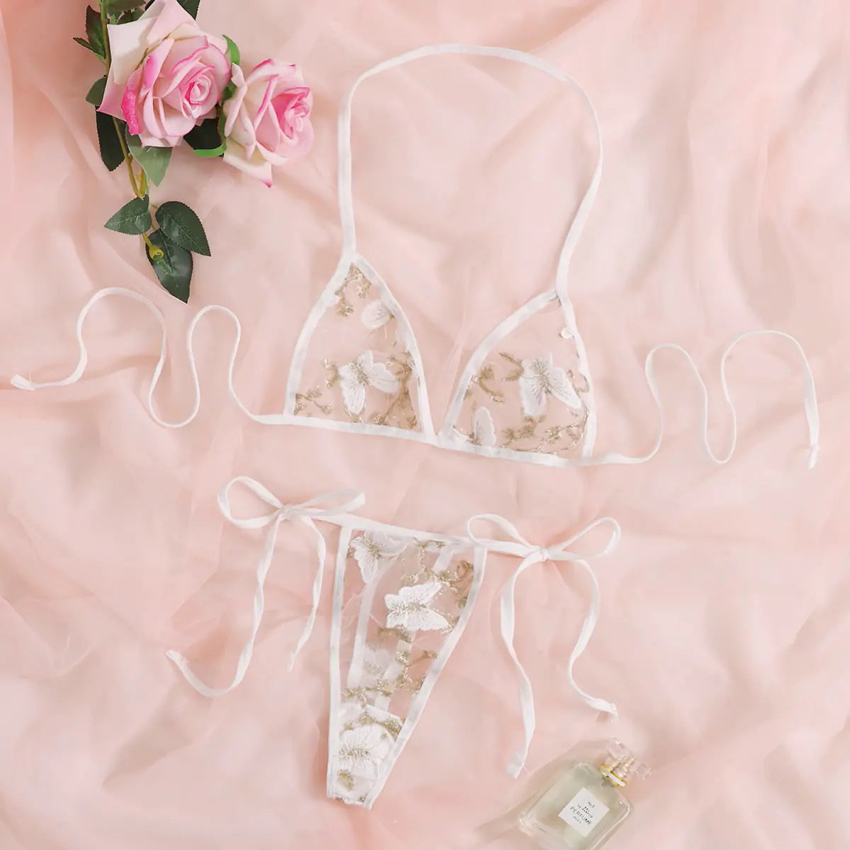 Elegant Three-Point Lace Lingerie Set