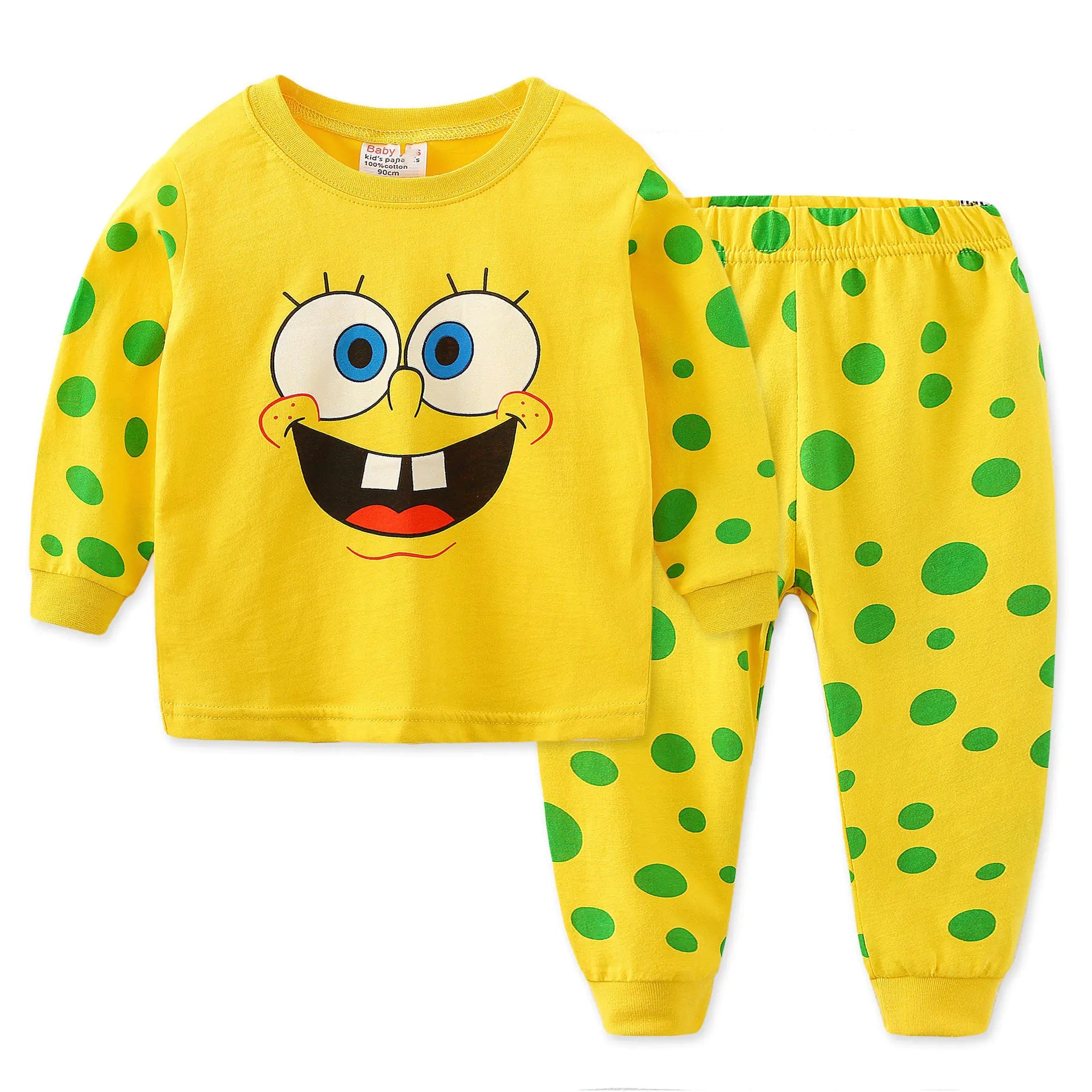 SpongeBob Cotton Pajamas with Print Design