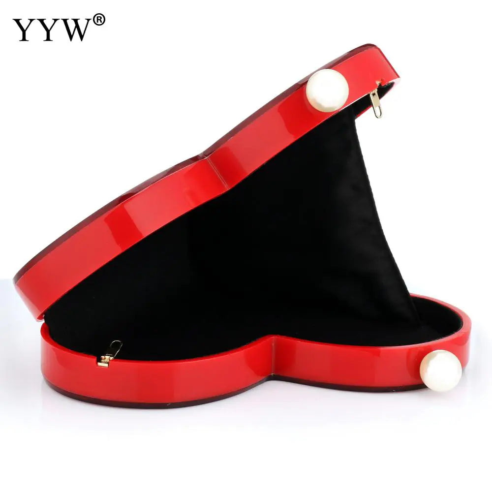 Heart Acrylic Clutch Handbag