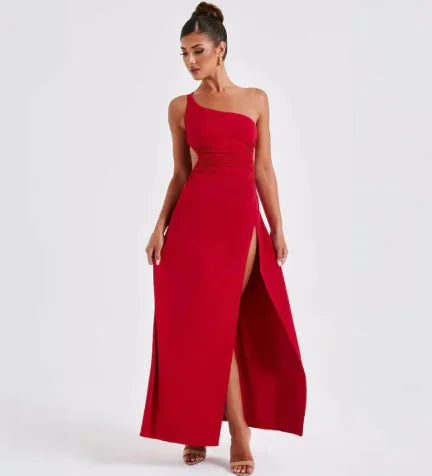 Backless Slit Maxi Street Fashion Dress
