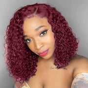 Curly Bob Lace Front Wig - Premium Brazilian Virgin Human Hair