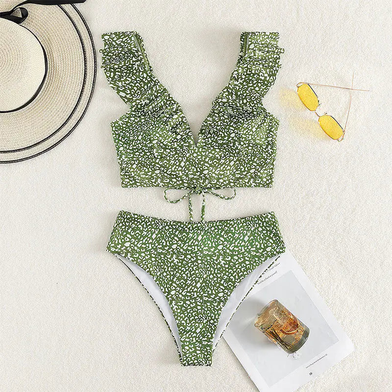 Fashion Ruffled Bikini Swimsuit Set