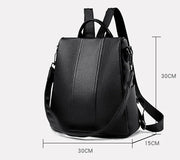 High-Capacity Anti-Theft Cowhide Backpack