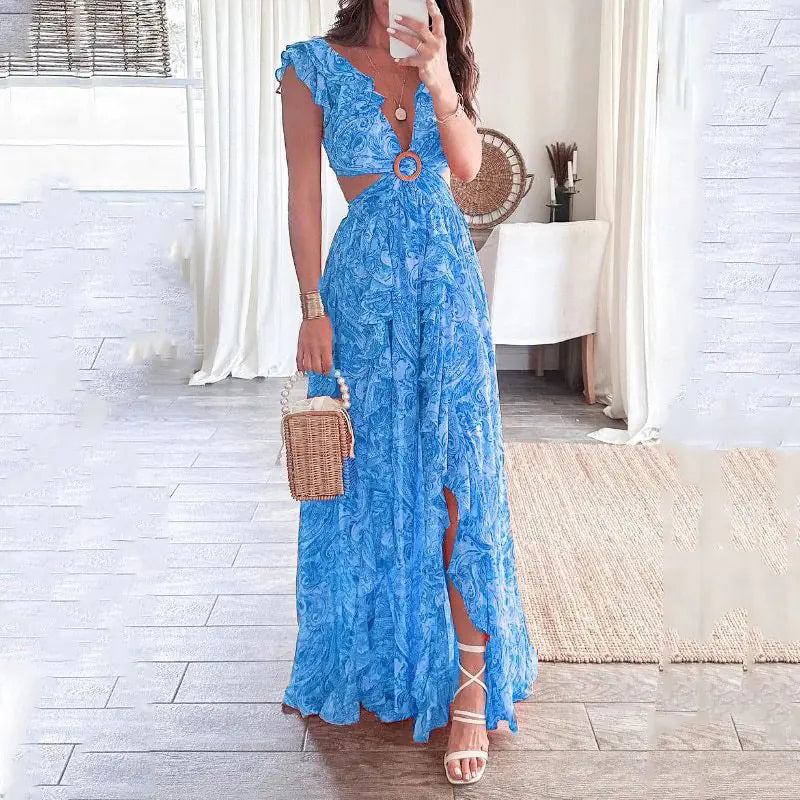 Slim Floral Maxi Dress