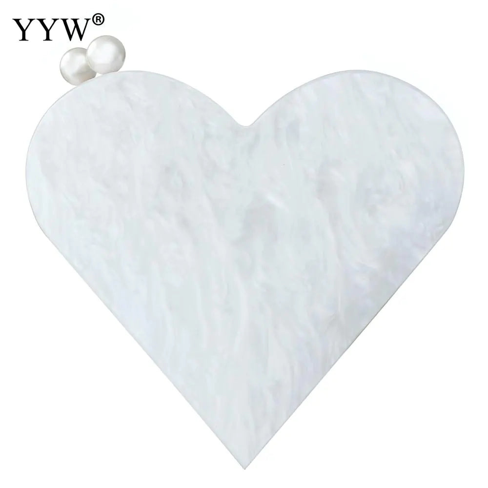 Heart Acrylic Clutch Handbag