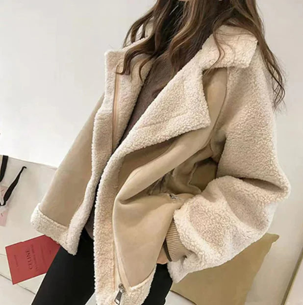 2020 Women's Fleece-Lined Shearling Jacket (Short)