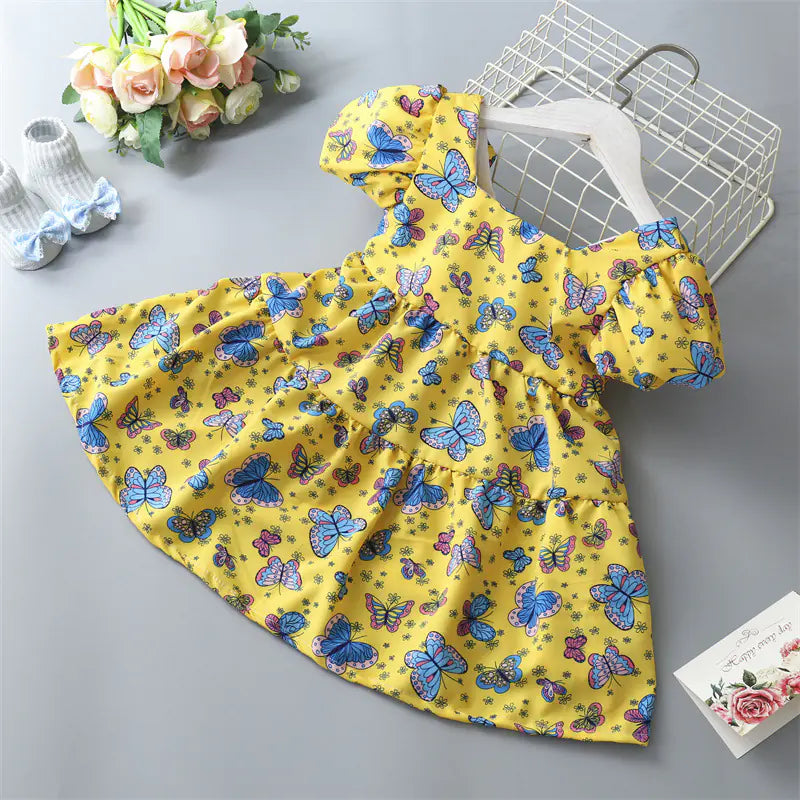 Floral Dress with Bowknot