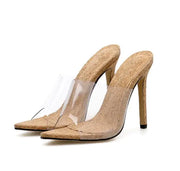 Fish Mouth Transparent Stiletto Sandals