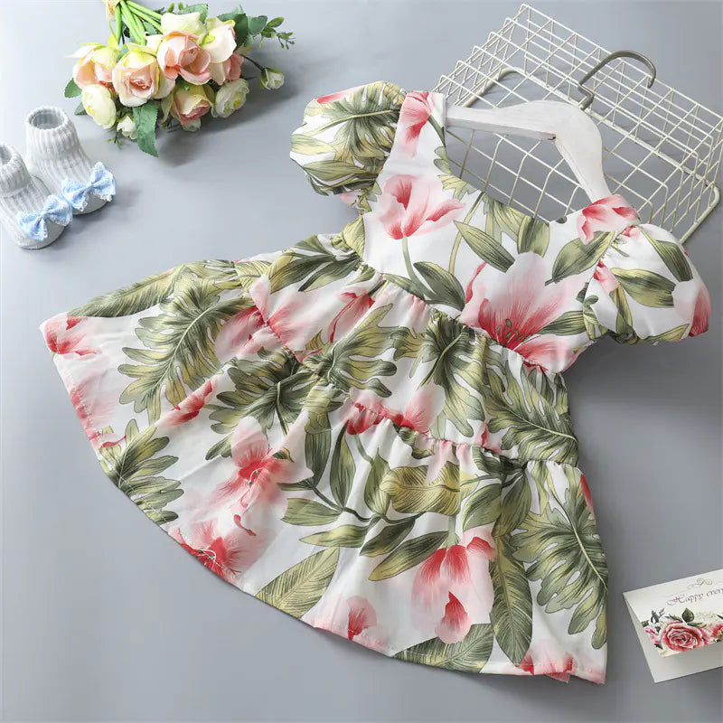 Floral Dress with Bowknot
