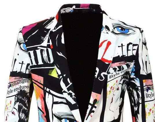 Trendy Printed Suit Jacket