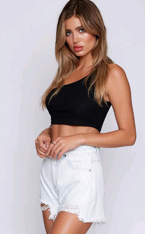 One-Shoulder Strap Crop Top