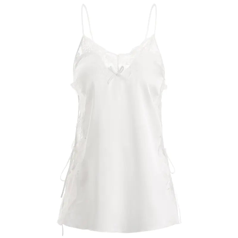 Lace Nightgown with Ice Silk Straps