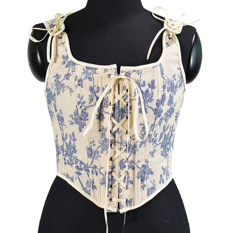 French Style Vintage Fishbone Corset with Straps