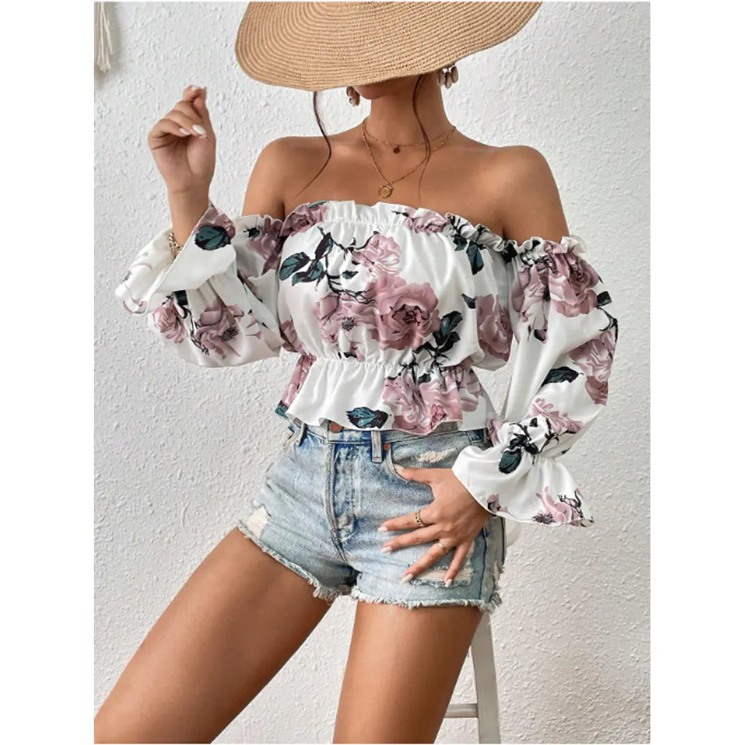 Off-Shoulder Floral Two-Piece Set
