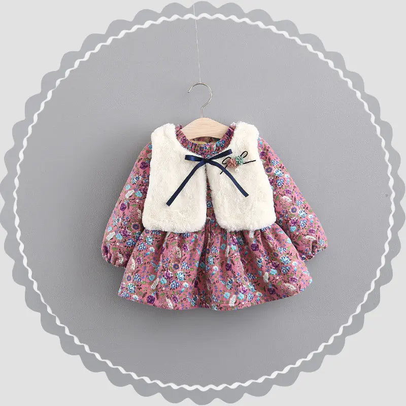 Girls' Floral Dress Set