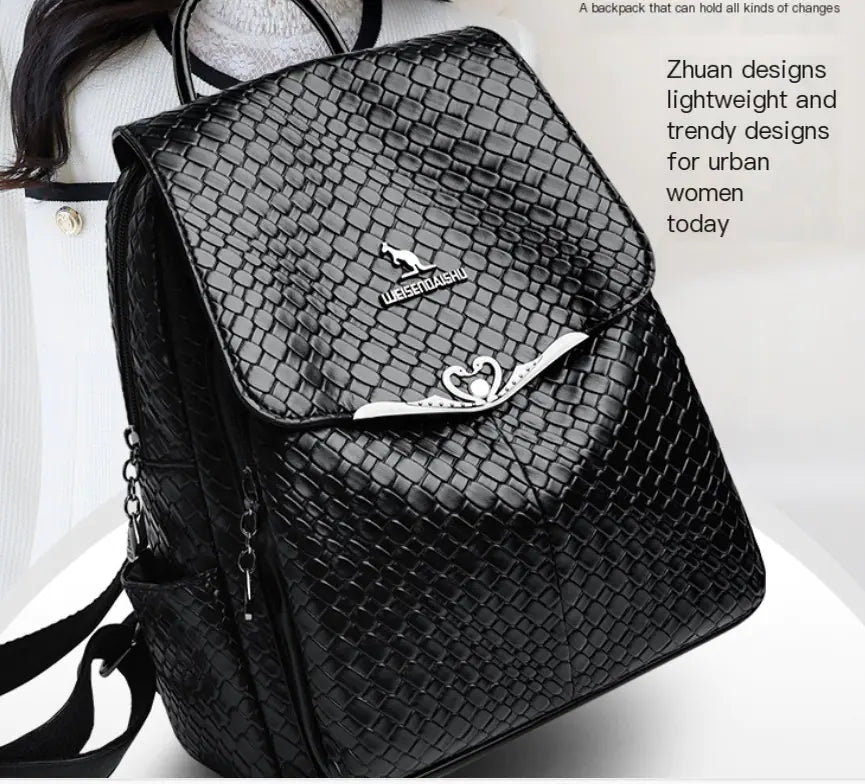 Woven Travel Large Capacity Casual Backpack