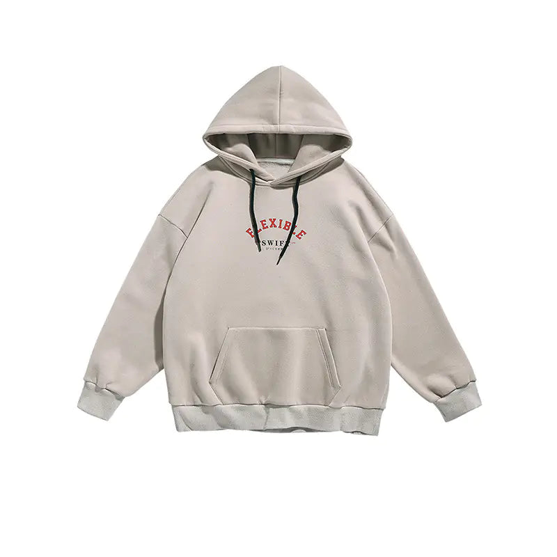 Korean Style Men's Hoodie - Loose Fleece Sweatshirt