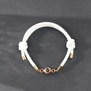 Braided Titanium Steel and Leather Rope Bracelet