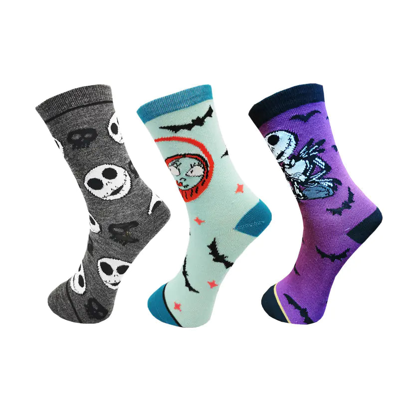 Halloween Series Jack Skellington Mid-Calf Socks for Women