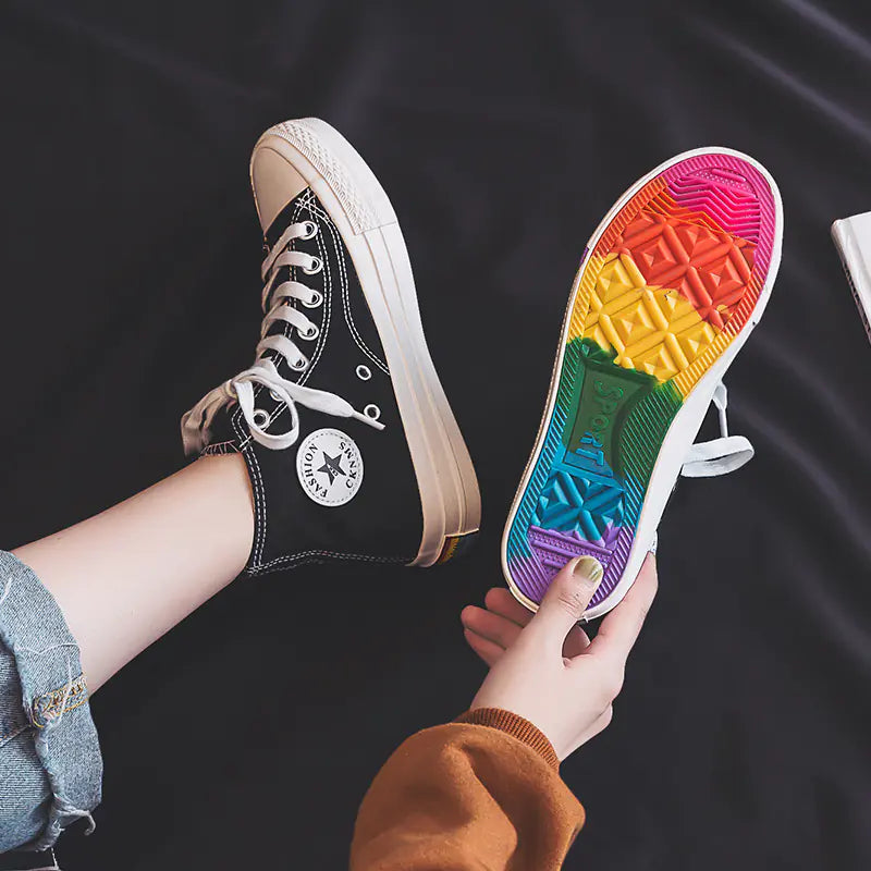 2019 Women's High-Top Canvas Sneakers for Students