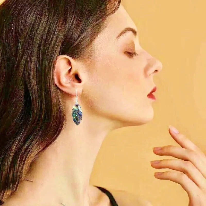 Abalone Shell Earrings with 925 Silver Hooks (One Pair)