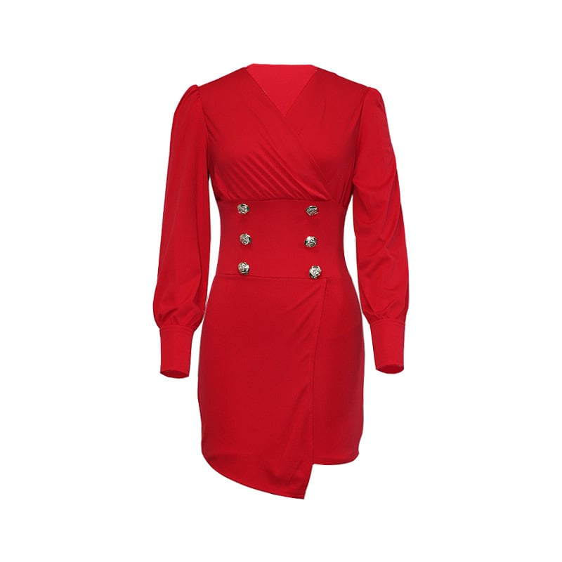 Double-Breasted Temperament Dress