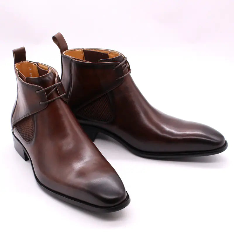 Men's High-Top British Style Leather Martin Boots