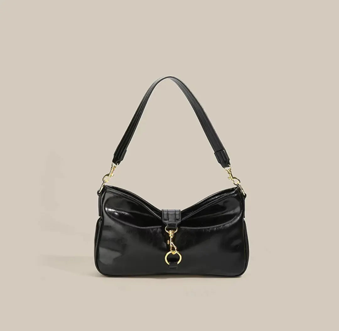 All-match Solid Color Commuter Underarm Crossbody Bag