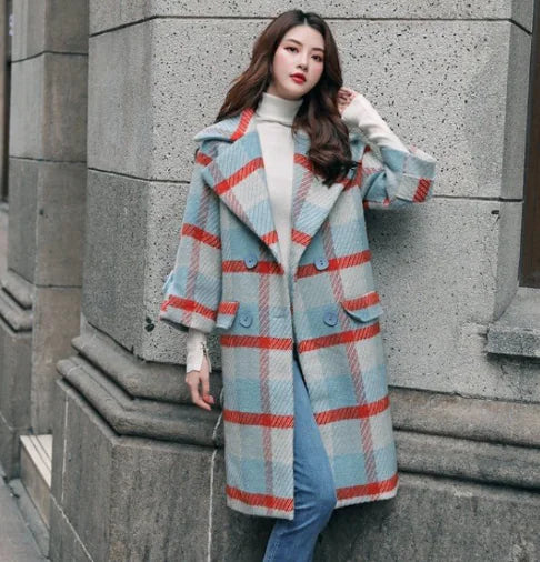 Long Women's Woolen Coat