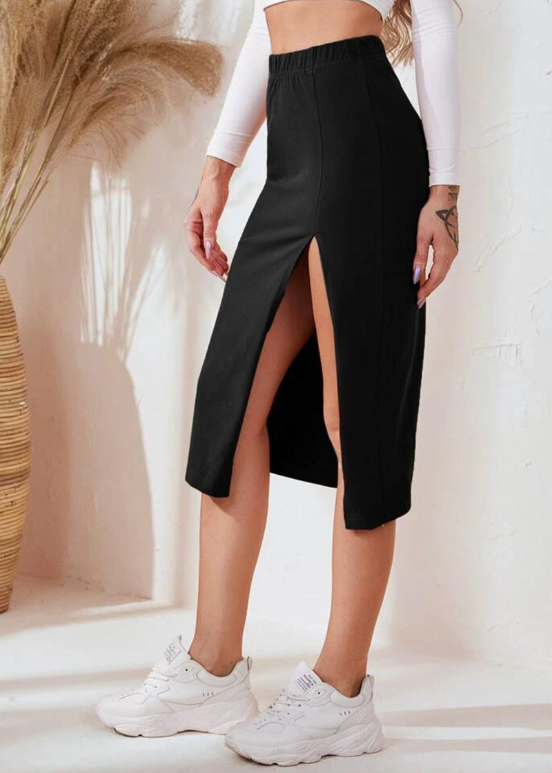 Slit Mid-Length Skirt
