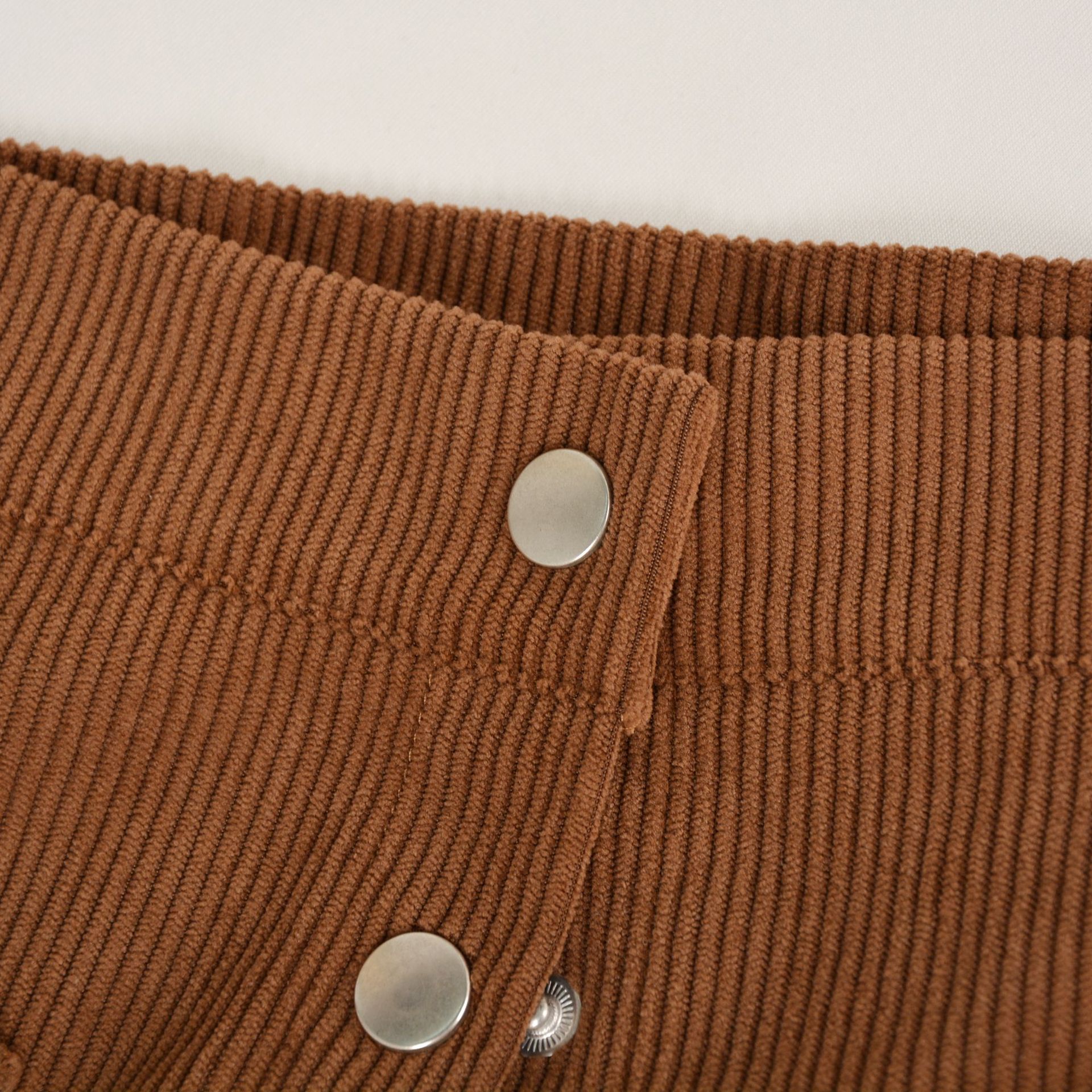 Single-breasted Slim Fit Solid Skirt