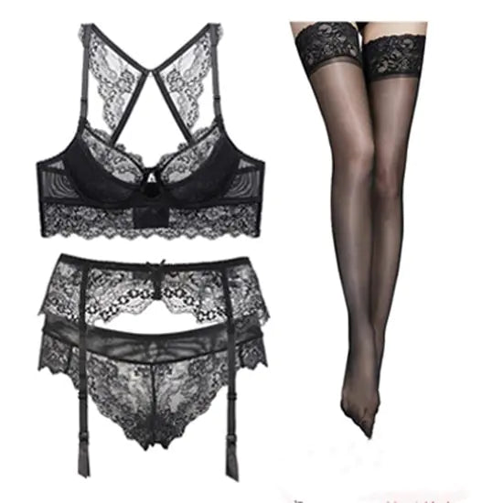 Sexy Beauty Back Lace Lingerie Set