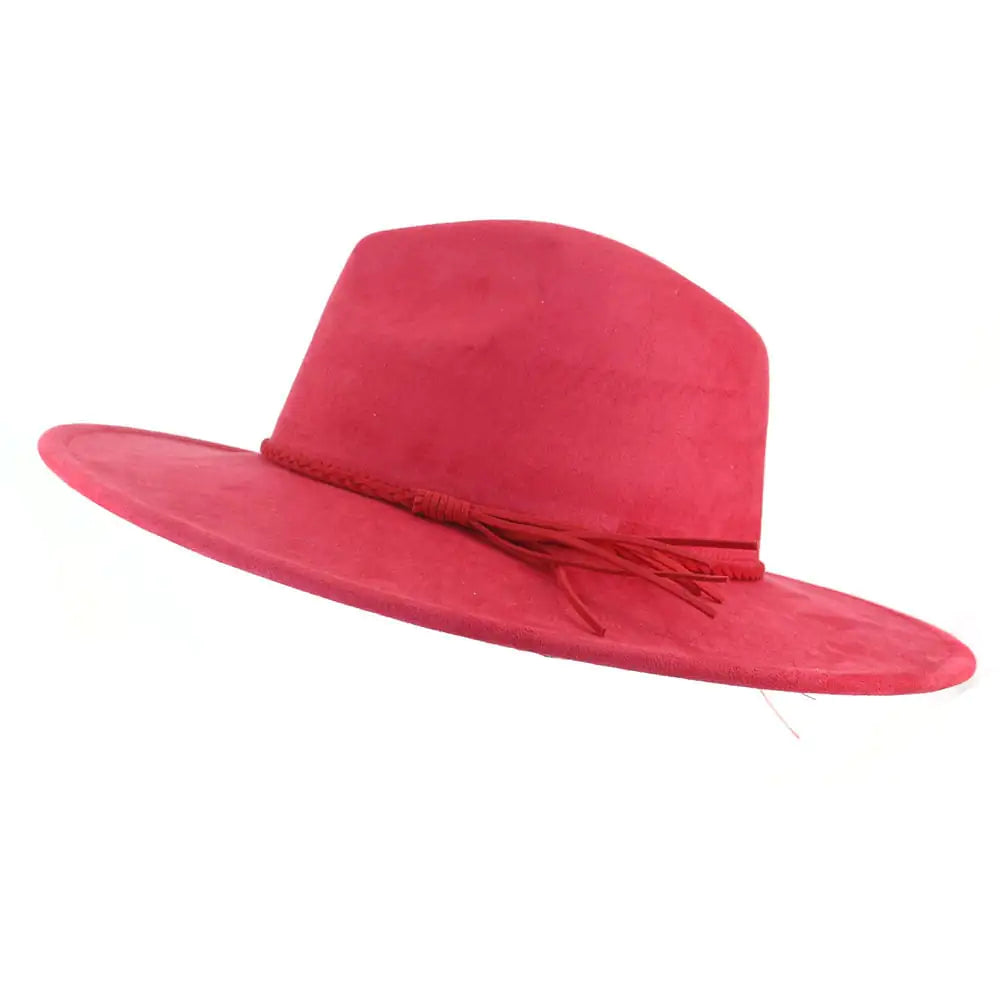 Jazz Women's Suede Peach Top Hat with 10cm Brim