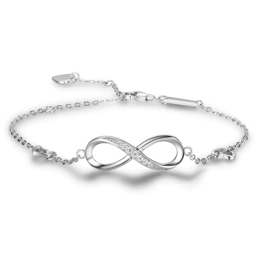 S925 Silver Bracelet with Eight-Character Design